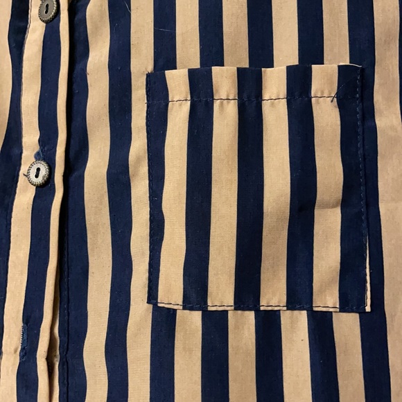 Navy tan work blouse - Picture 4 of 6